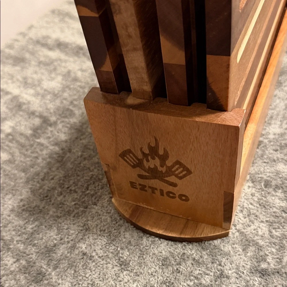 Wooden cutting boards Organizer with Tabs - Natural Wood